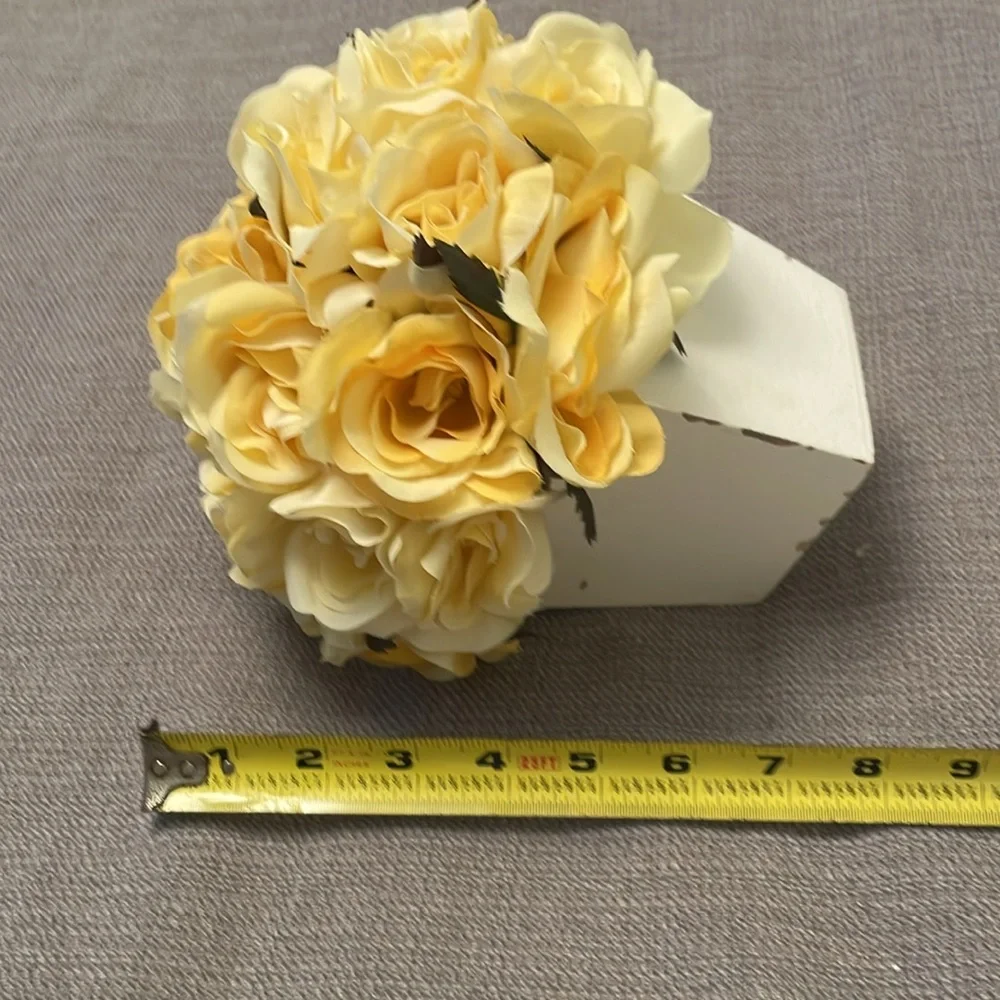 Faux Artificial Flower Arrangement Yellow Roses